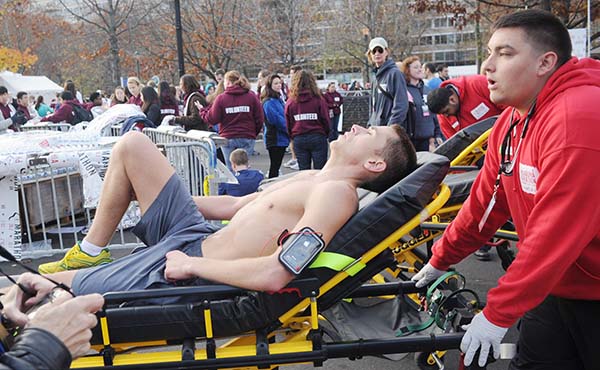 Charitable fund-raising help injured soldiers, United Kingdom Royal artillery Captain death prior to the marathon finish line
